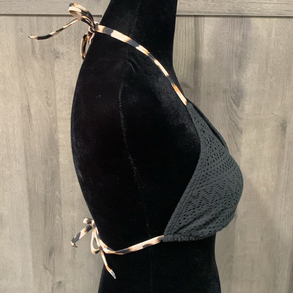 New With Tags String Tie Bikini Top Cheetah Print Ties Women's Size Small - Picture 4 of 9